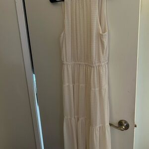 Michael Kors Cream Tiered Maxi Dress Halter Neckline